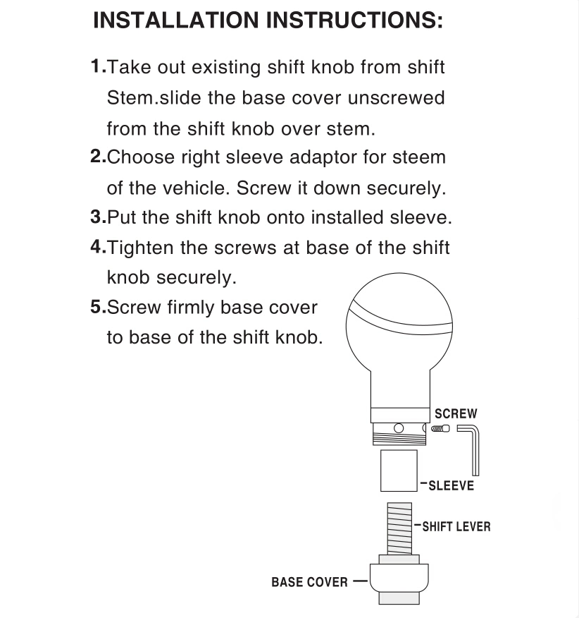 Car Truck Sport Manual Mt Lift Reverse Gear Knob