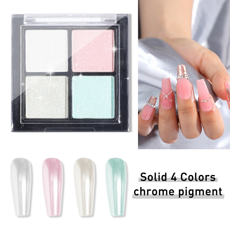 4 couleurs de haute qualité chromé effet pigments en poudre pour Gel Nail Art