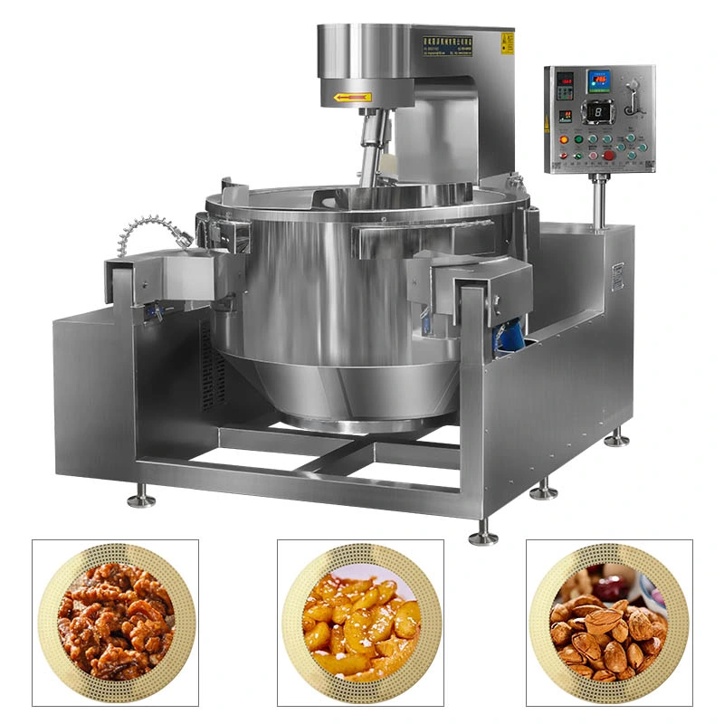 Bean Nuts Ginger Garlic Curry Olive Paste Sauce Making Cost-Saving Commercial Gas Cooking Pot Jacket Kettle with Agitator Mixer