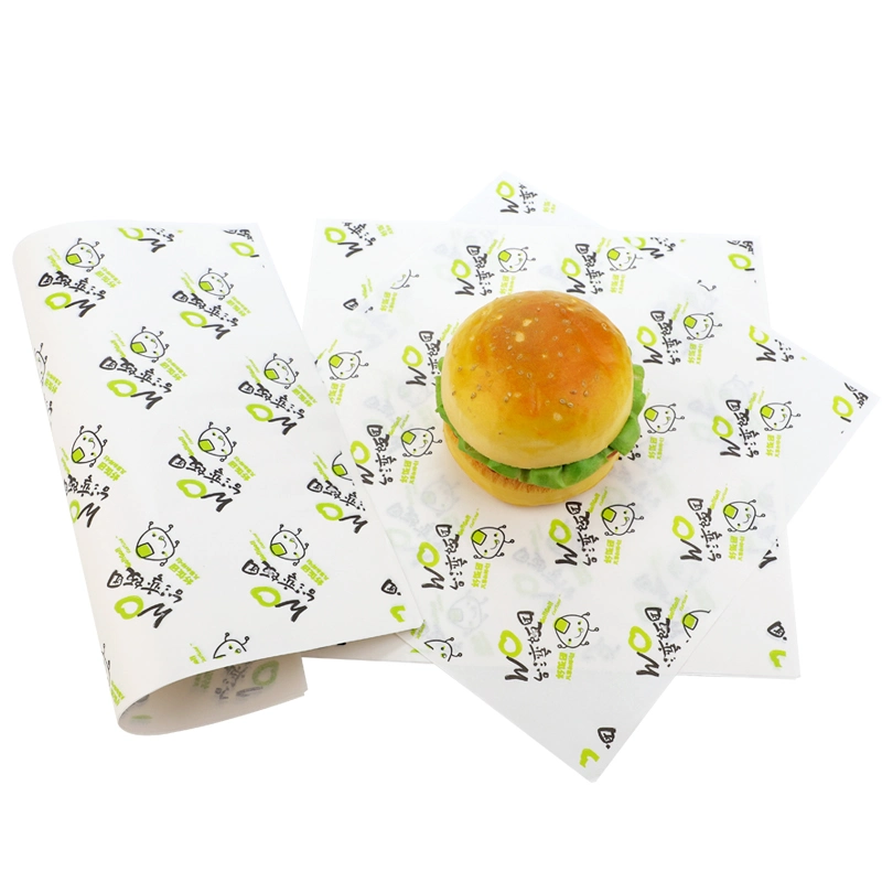 Chamepak Custom Logo Greaseproof Hamburger Paper Wrapper Baking Paper and Burger Food Paper Box