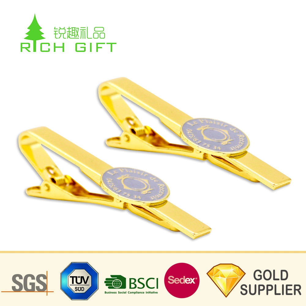 Unique Design Bulk Custom Make Your Own Blank Metal Gold Plated Tie Clips with Logo