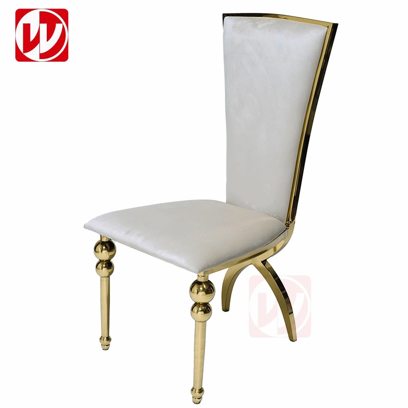 Cross-Back Design Golden Dining Chair Modern Banquet Restaurant Home Stainless Steel Furniture