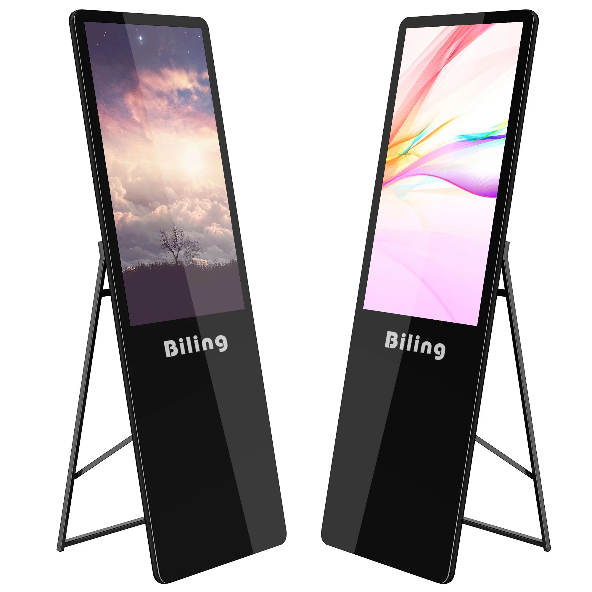 Portable Mobile LCD Advertising Display Foldable Digital Signage Poster for Shopping Mall Store Interactive Kiosk Advertising Screen Digital Screen Price