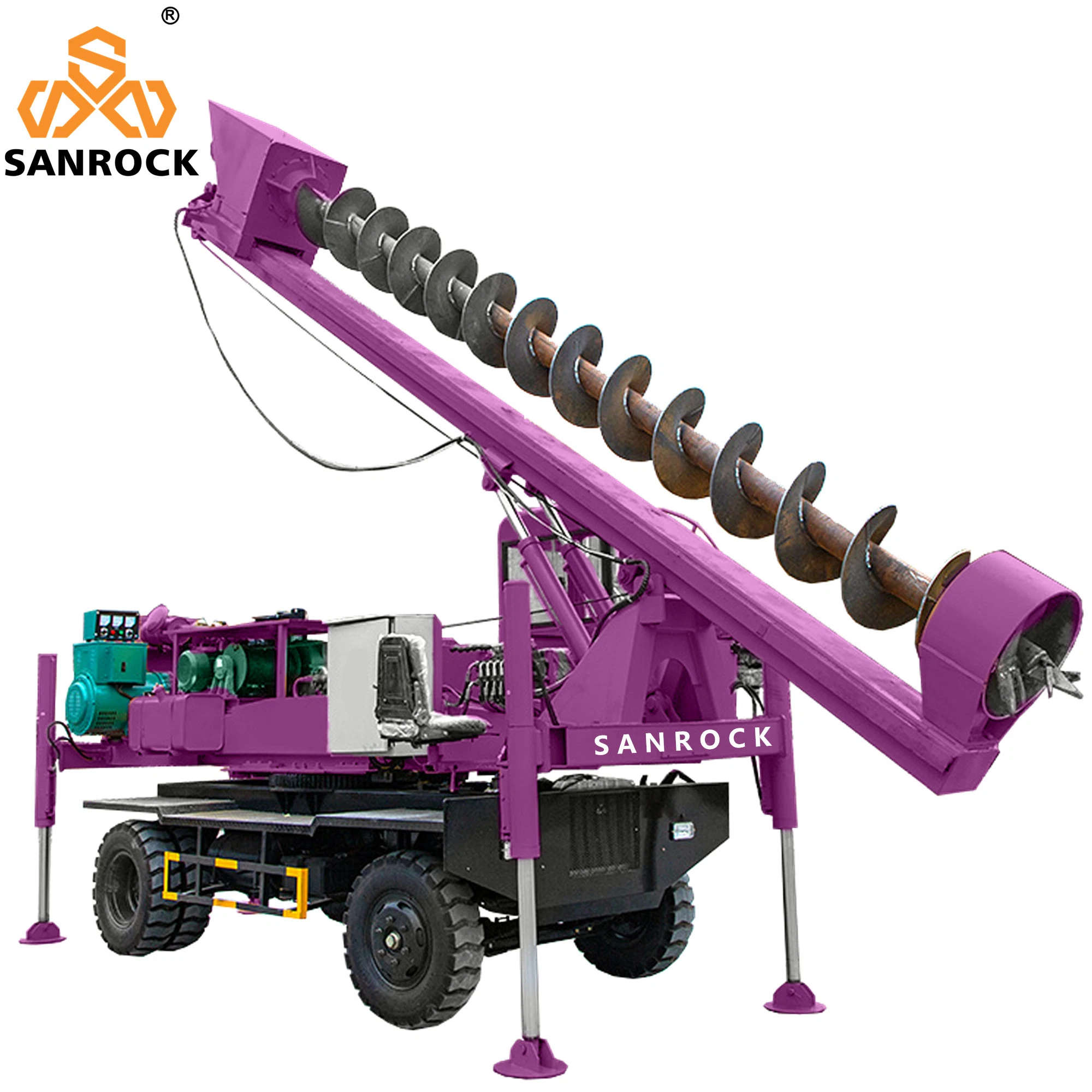 Multifunctional Pile Driver Machine 6m Depth Ground Rotary Borehole Hydraulic Pile Driver