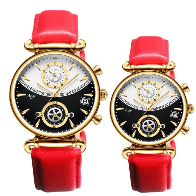 Pair Watches Waterproof Quartz Watch Fashion Calendar Belt Couple Watch