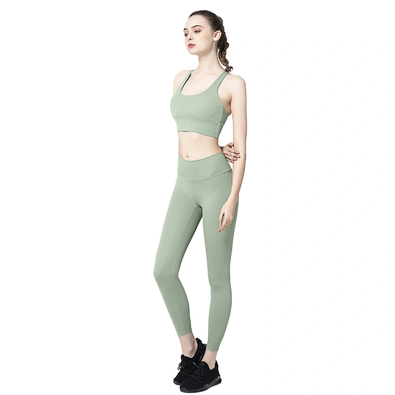 Women&prime; S Yoga Outfits 2 Piece High Waisted Leggings with Sports Bra Gym Clothes Sets