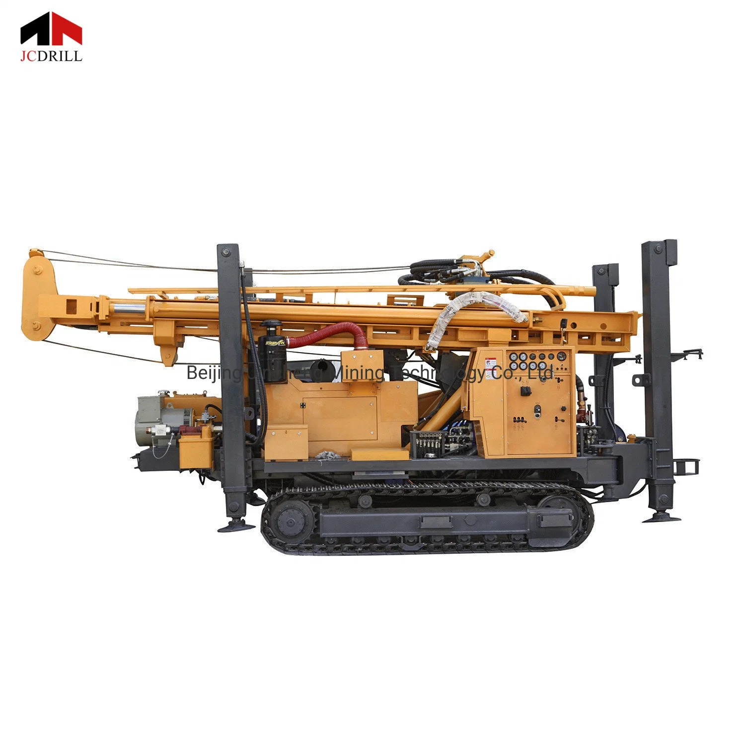 Water Well Drilling Rig Machine Pneumatically DTH Steel Crawler Drilling Depth 600m