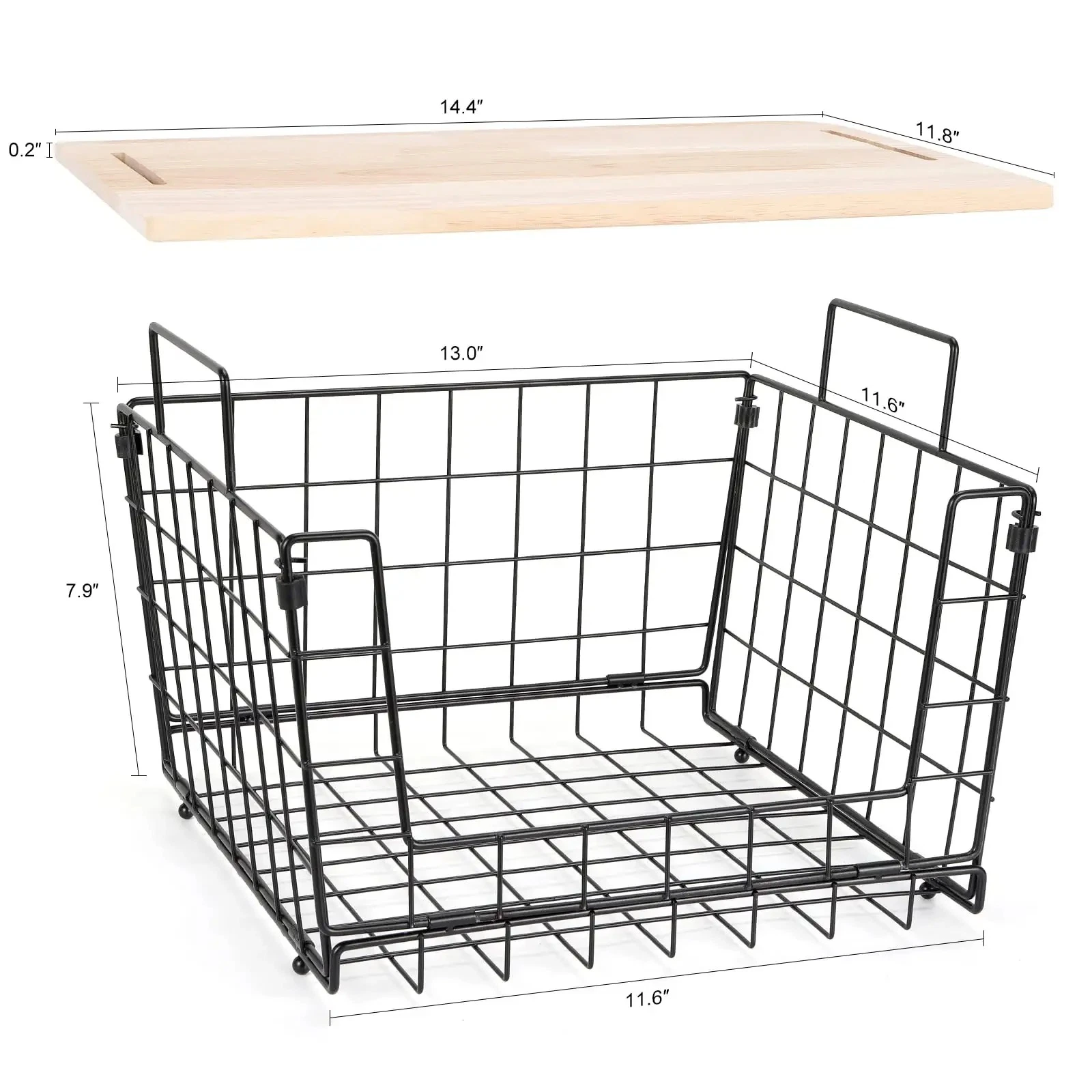 Best Selling Product Other Storage Baskets Wall Hanging Mesh Wire Pantry Fruit Organizer Metal Storage Wire Baskets with Lid