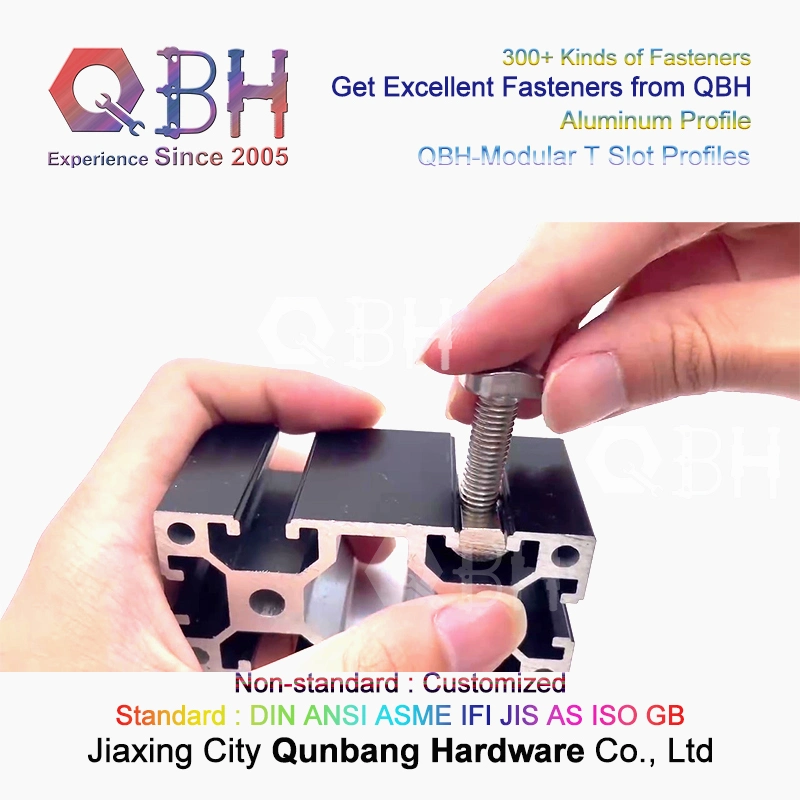 Qbh CNC Laser Cutters/Robotics Projects T Slot Slotting Slotted Sliding Aluminum Aluminium Alloy Profile Extrusion Frames Hammer Nuts Spare Parts