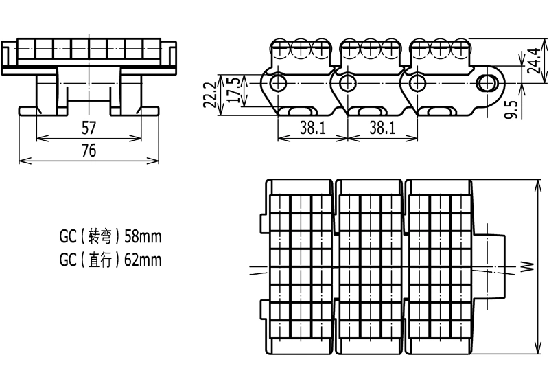 Haasbelts Lbp882tab Heavy Duty Side Flexing Lbp Roller Conveyor Chain