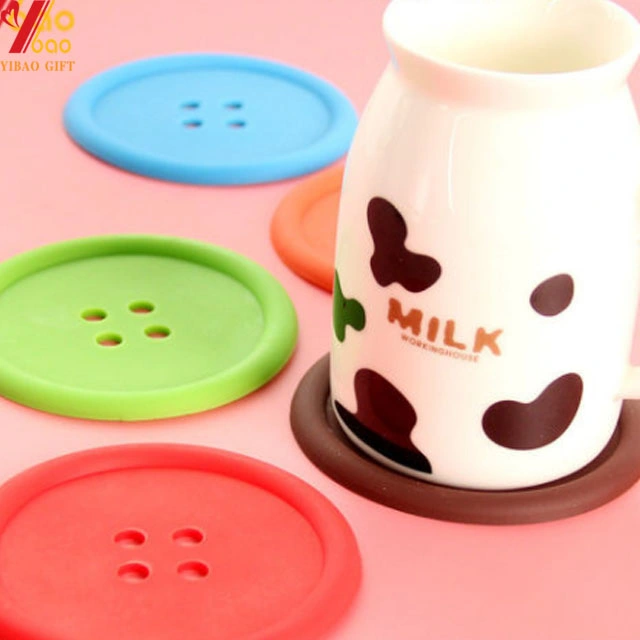 Non-Slip Cute Button Silicone Cup Mat and Coastor Customed (XY-HR-69)