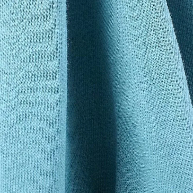 Factory Direct Custom Solid Color Dyed Soft 95%Polyester 5%Spandex Stretch Hoodie Rib Knitted Fabric for Shirting