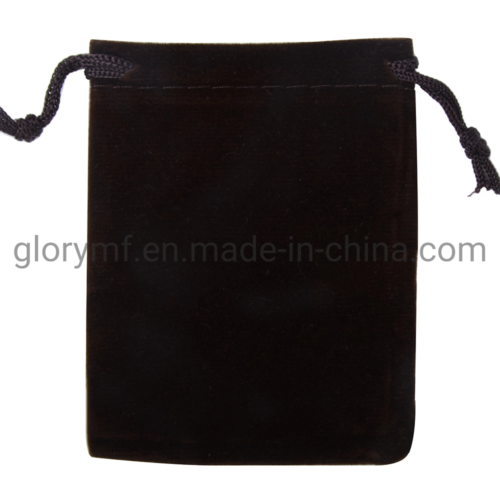 Cordón de terciopelo negro Bolso Bolsa de tela de algodón natural de promoción de cordón de algodón de Cuerda de Terciopelo de la bolsa de dados de la bolsa de cosméticos