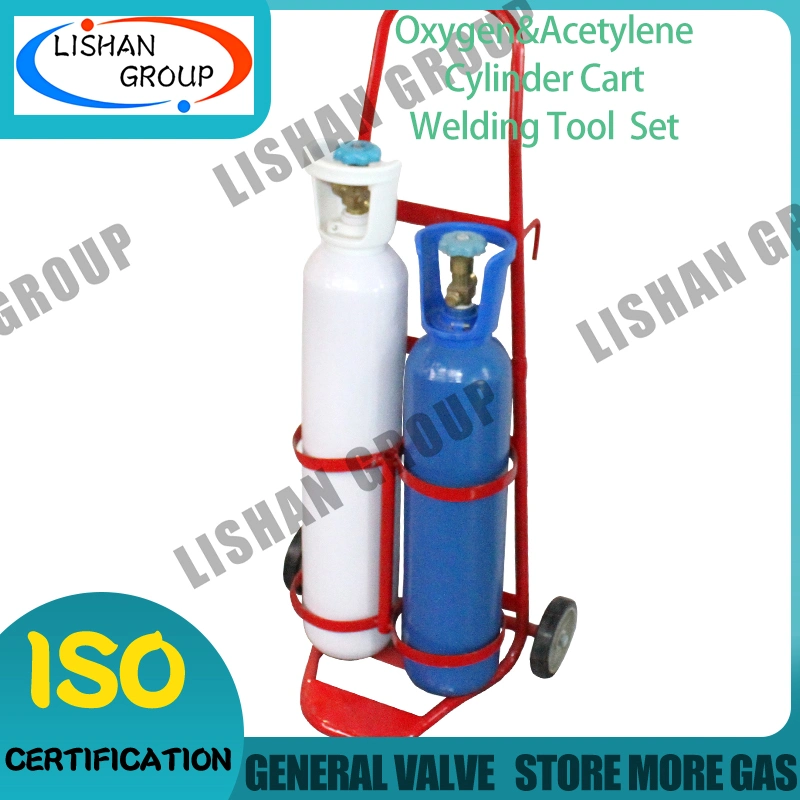 Versatile Acetylene Oxygen Cylinder Cart with Foldable Design for Compact Storage