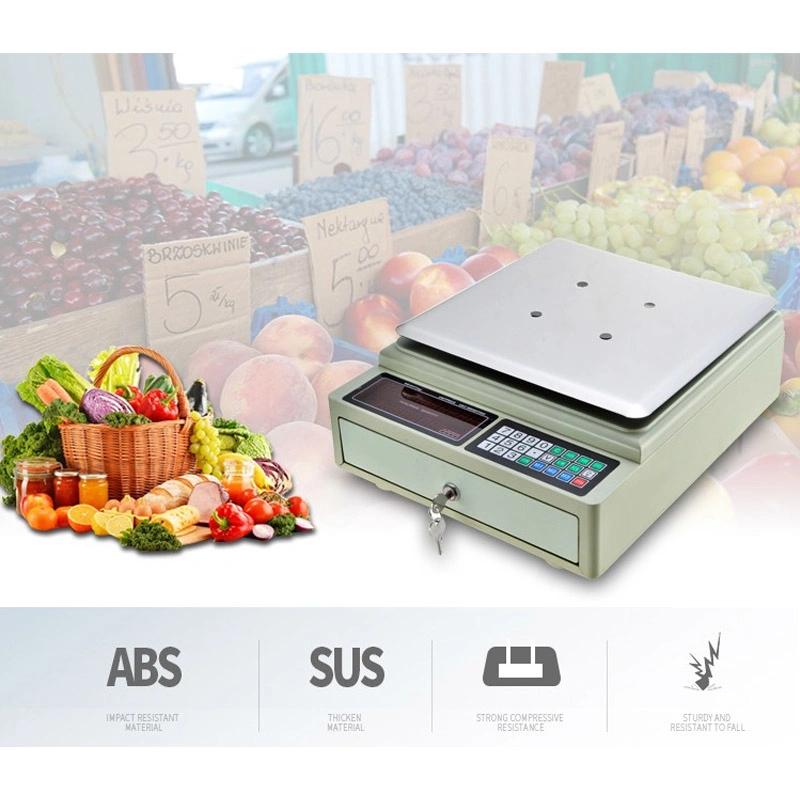 Con Caja automática de la informática comercial Precio Digital de la escala de alimentos