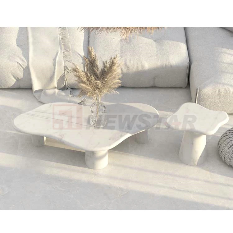 Living Room Furniture Modern Center Table Travertine Table Round Marble Table Marble Coffee Table