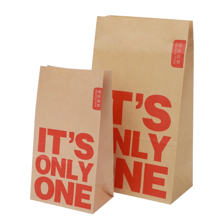 Supplier Custom Logo Food Grade Brown Kraft Paper Bakery Bag