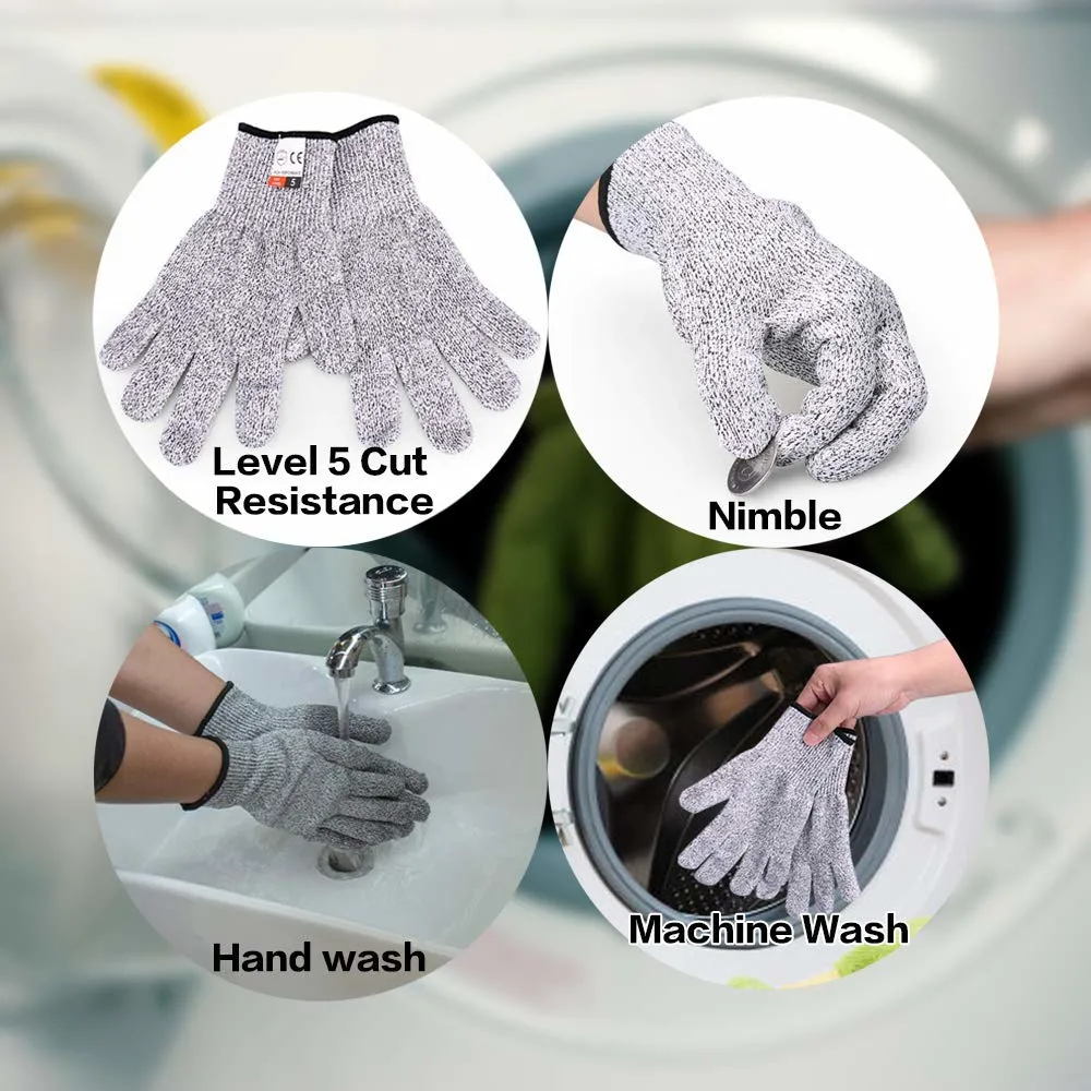 Cut Resistant Safety Working Gloves, for Meat Cutting, Mandolin Slicing, Wood Carving, Hand Protection