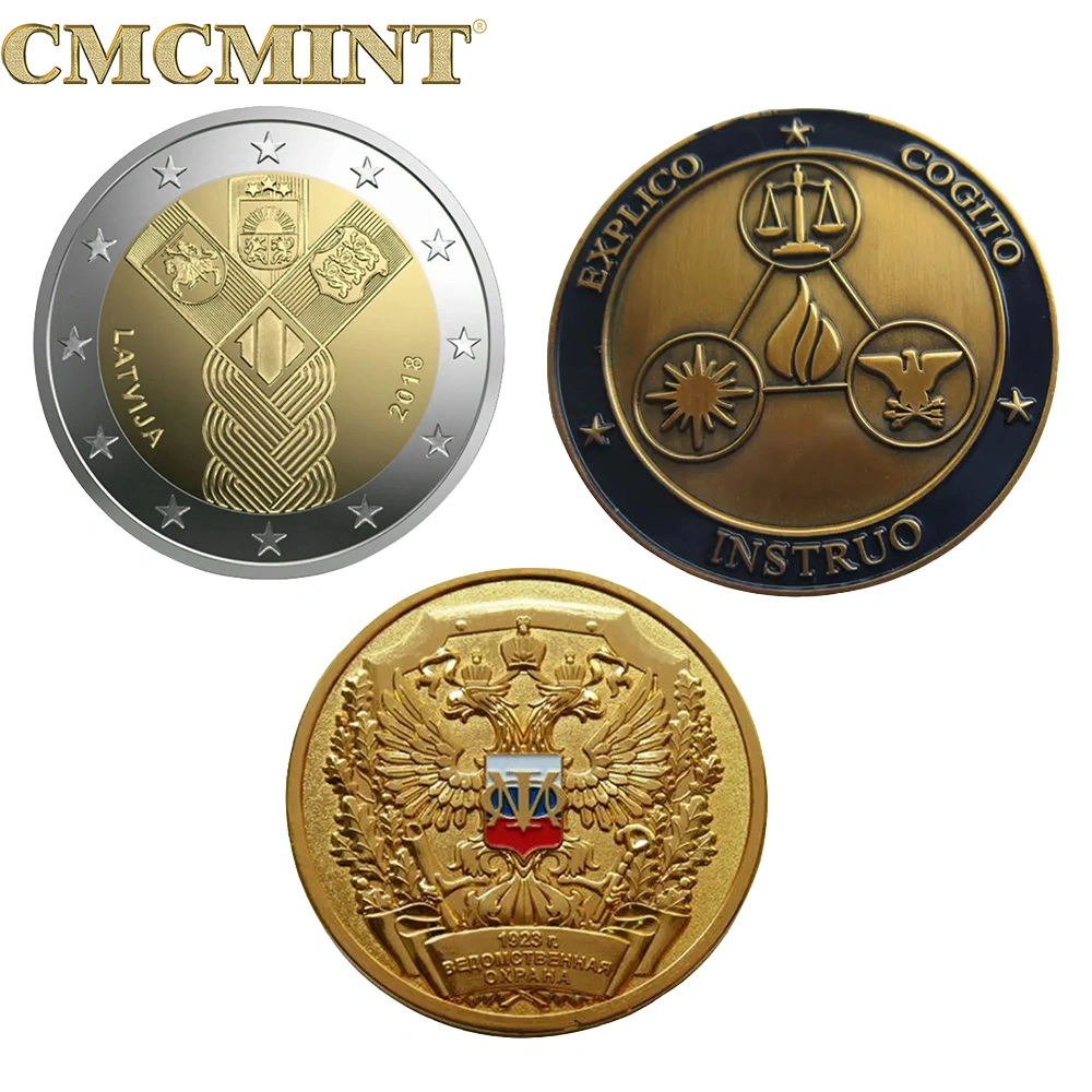 Promotion Antique Gold Challenge Brass Coincustom Logo Old Metal