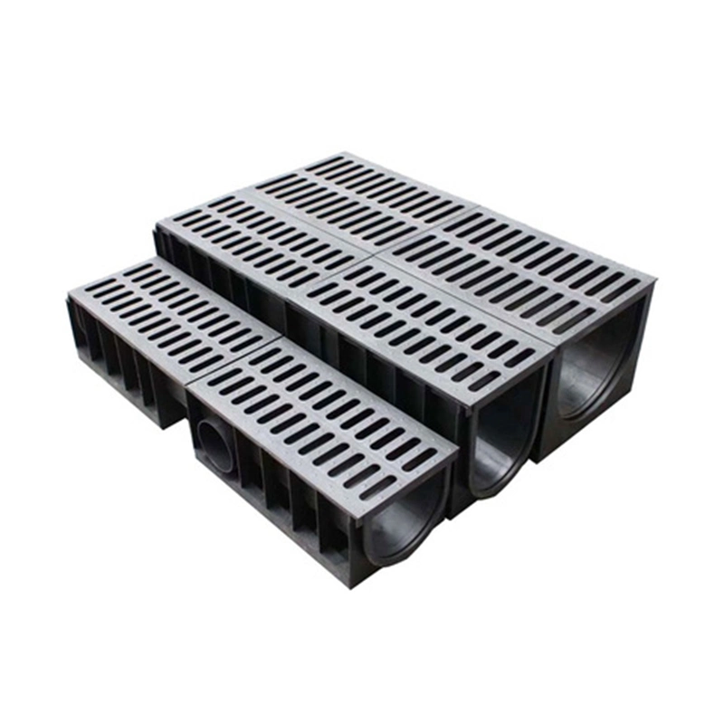 En124 Resin/Plastic SMC Composite Drain Drainage Channel Grate U 150mm Width 300mm Height 1000mm Length