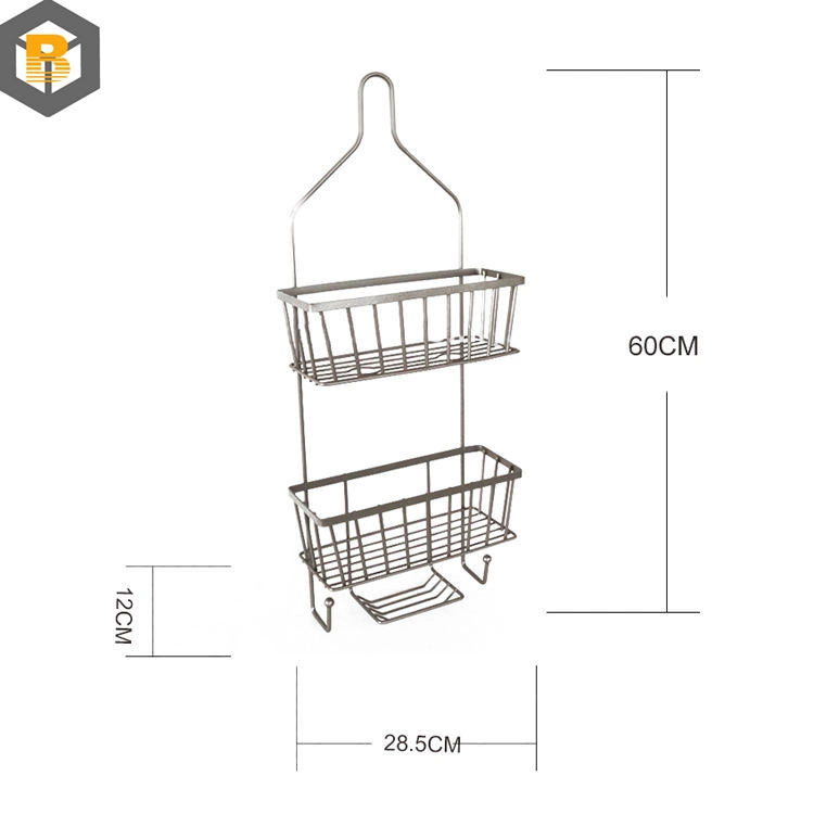 Decor Bathroom Metal Shower Caddy with Hook Shampoo Display Basket Over Bathtub HD Spare Part