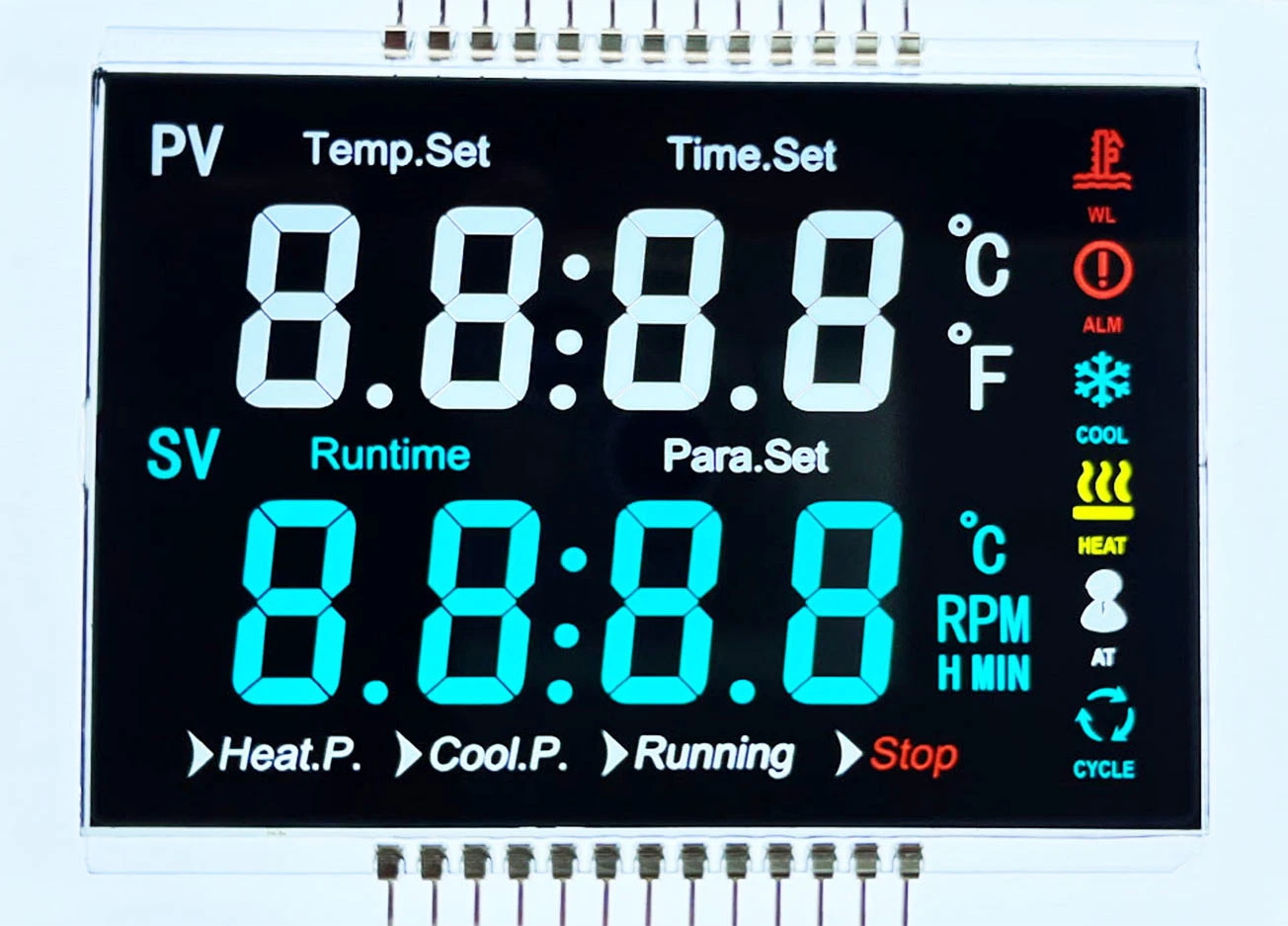 Benutzerdefinierte Temperaturregelung Instrument Display VA negative Transmisive LCD-Panel