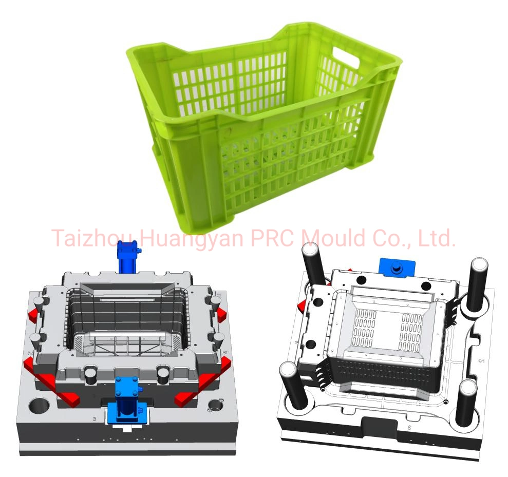 Inyección automática de plástico Transporte de la rotación de la herramienta carne Vegetal de mariscos Frutas Molde de Caja de Crate de Caja de leche de Pepsi 718h P20 Metal