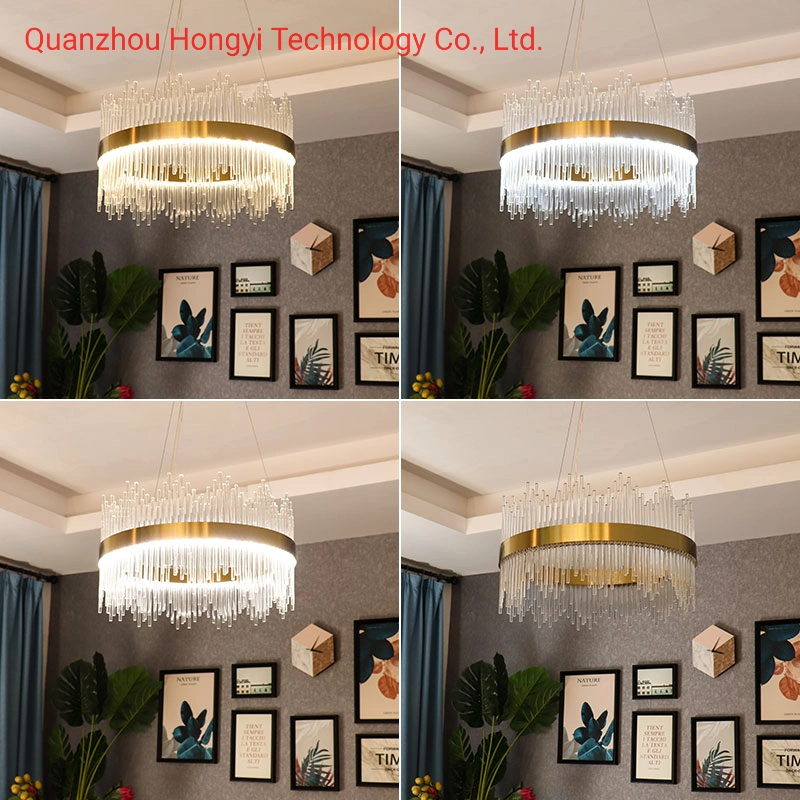 Modern Sala Ouro luz LED Luxo lustre de cristal moderno