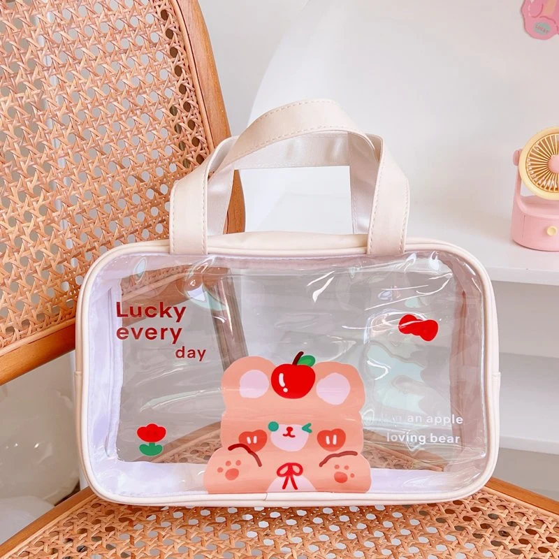 Las mujeres de la bolsa de cosméticos de PVC transparente de la bolsa de maquillaje del Organizador de Viaje impermeable bolsas bolsas cajas de almacenamiento de las mujeres