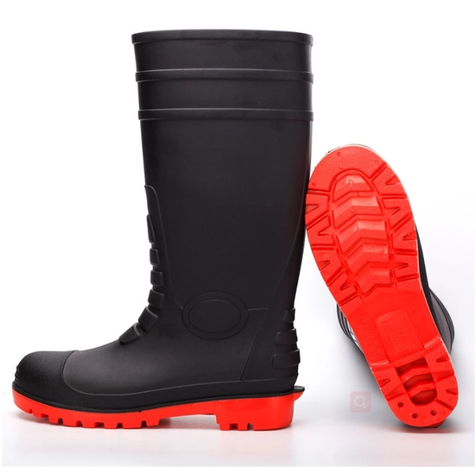 Male Non-Slip Rain Boots High-Tube Mining Shoes Anti-Smash Anti-Stab-Proof PVC Protective Rain Boots