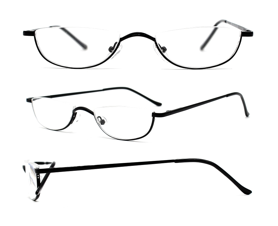 Design Demi-cerclé Rectangle Cadre Creux Élégant Lunettes de Lecture en Métal (WRM20034)