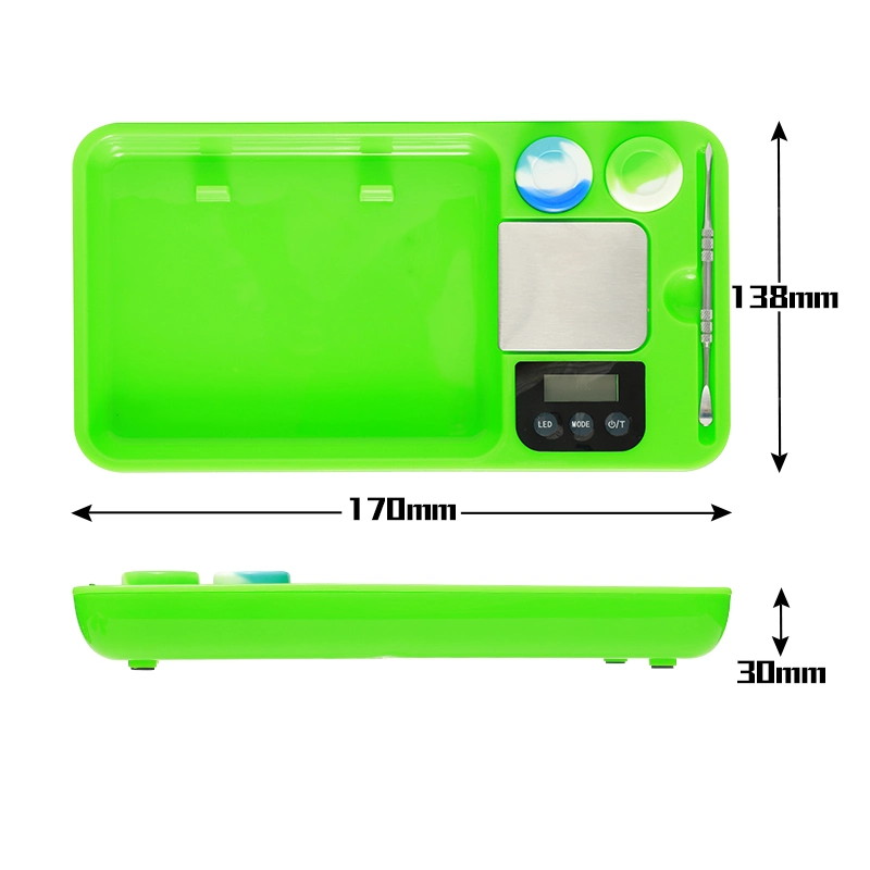 Glow LED Backwoods Rolling Tray with Electronic Scale Smoking Set Operation Panel Cigarette Tray