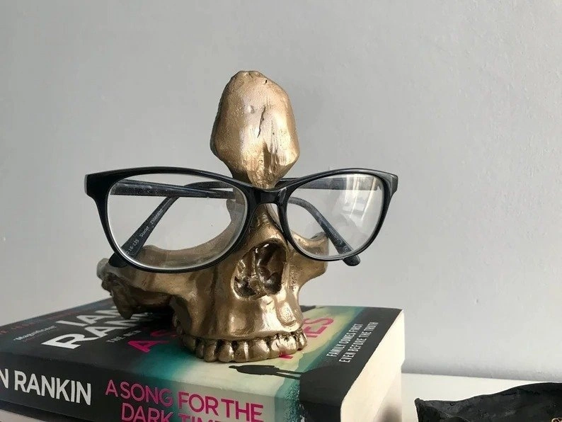 Skeleton Glasses Stand Statue Halloween Decoration