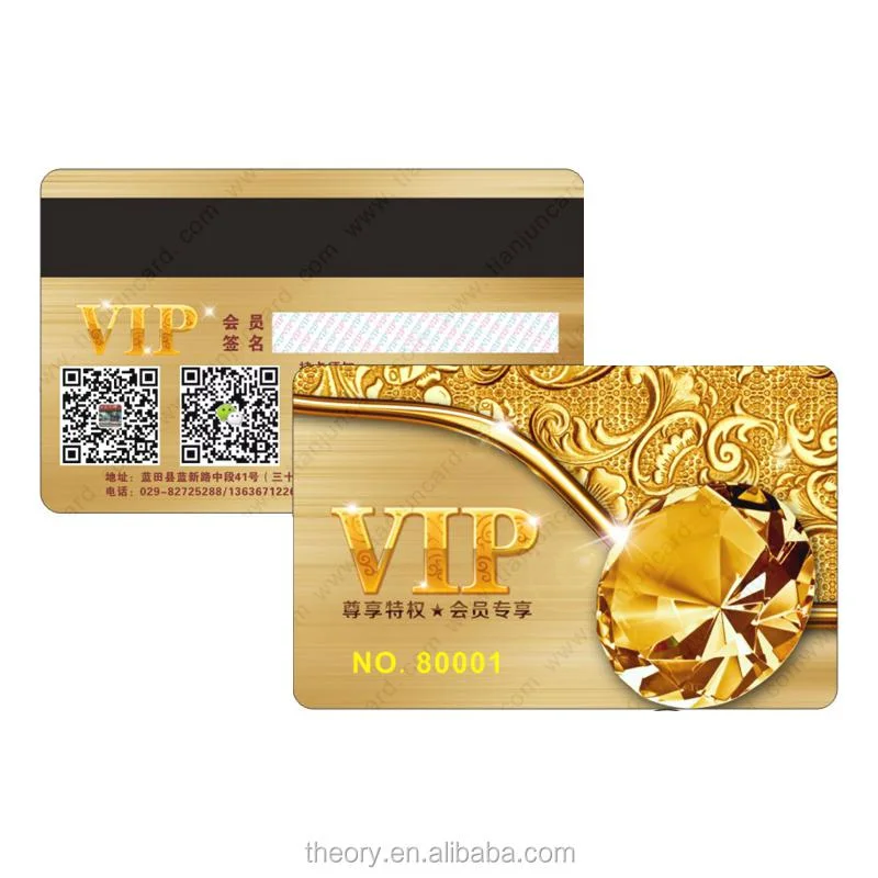 Customized Printing Magnetic Stripe Card with Durable Frosted Gold Foil Plastic Gift Cards
