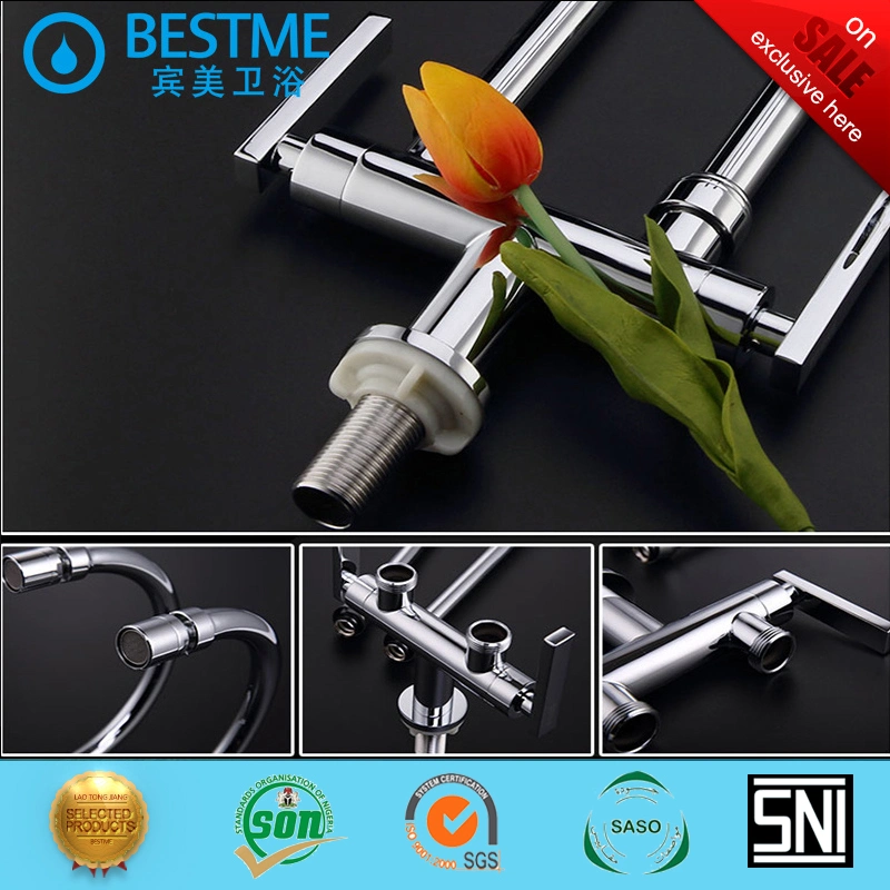 Chrome Plating Brass Single Kitchen Sink Kitchen Tap Mixer (Bn-0509)