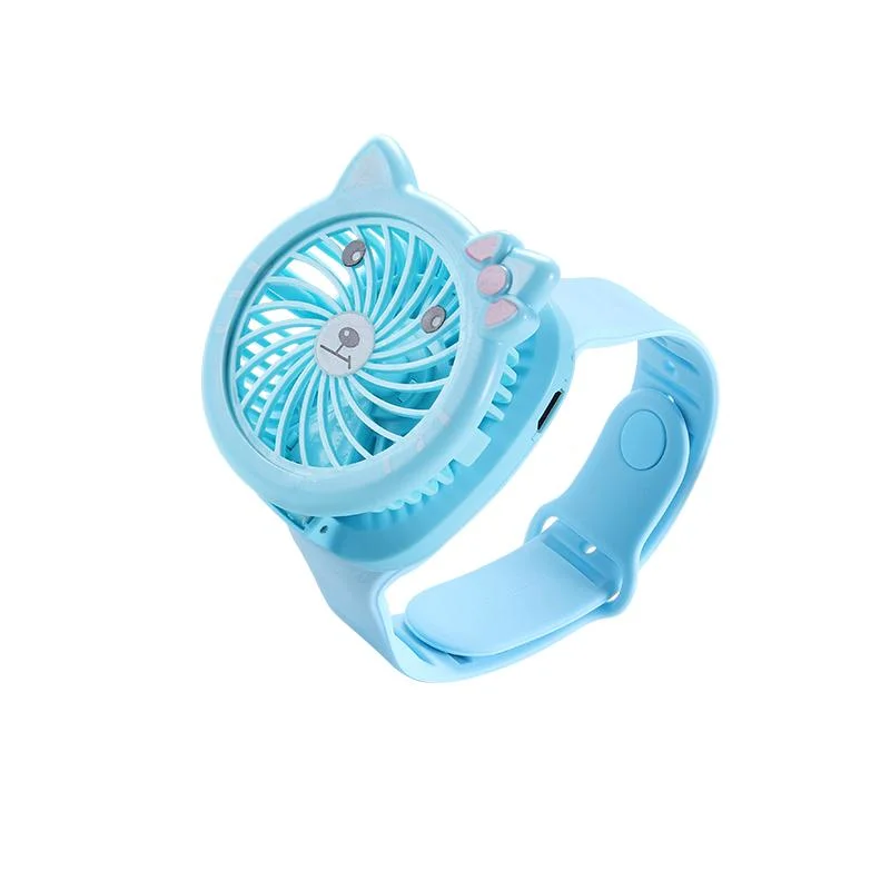 Mini Watch Fan niños portátil silencioso Ventilador eléctrico Reloj USB Carga de Verano radiador de múltiples colores Ventilador de viaje exterior Aire refrigerador