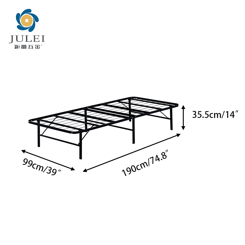 Tool Free Setup 14" High Foldable Metal Platform Bed Frame