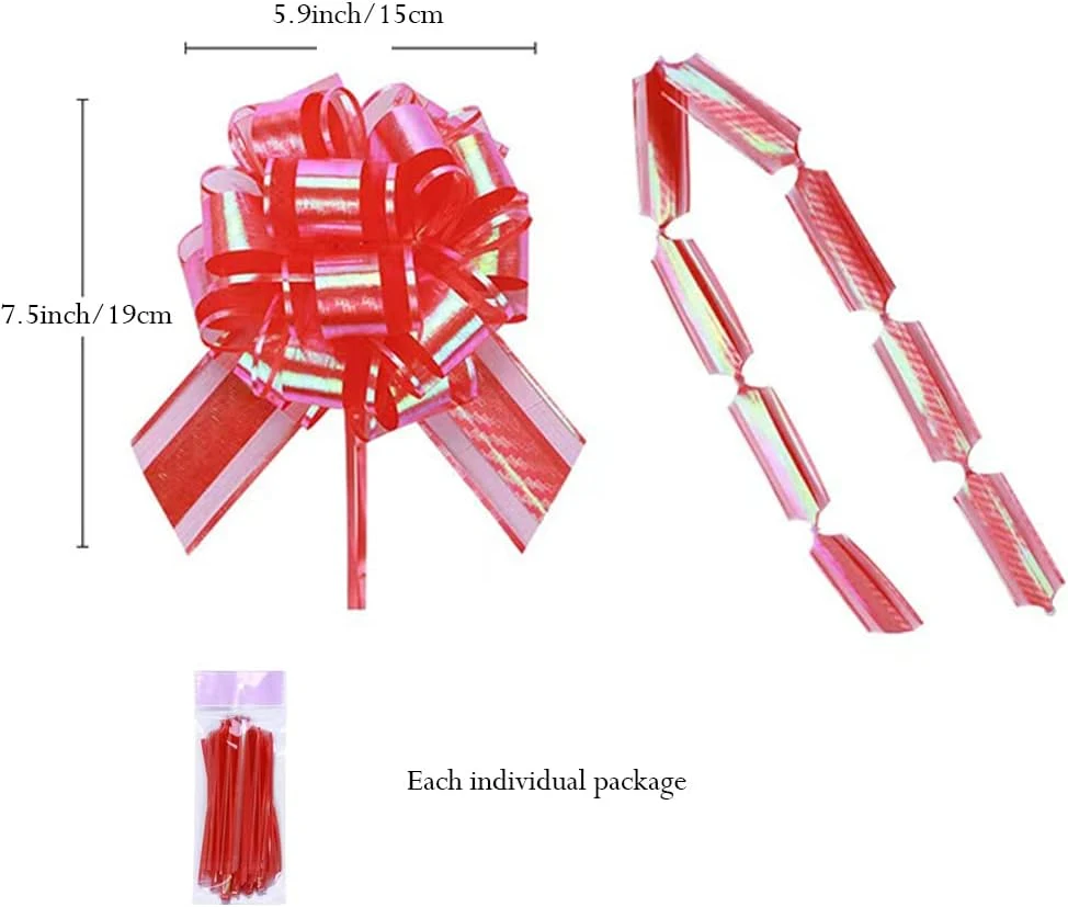 Tirar cerdas, arco grande de película de arco iris Bow regalo de envolver cerdas, tirar cerdas para cestas de regalo