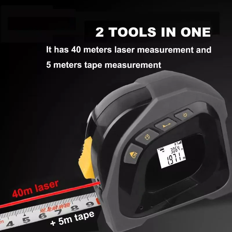 3 in 1 Laser Plus Tape Measure High Precision Multi-Function Measuring Tool Laser Tape