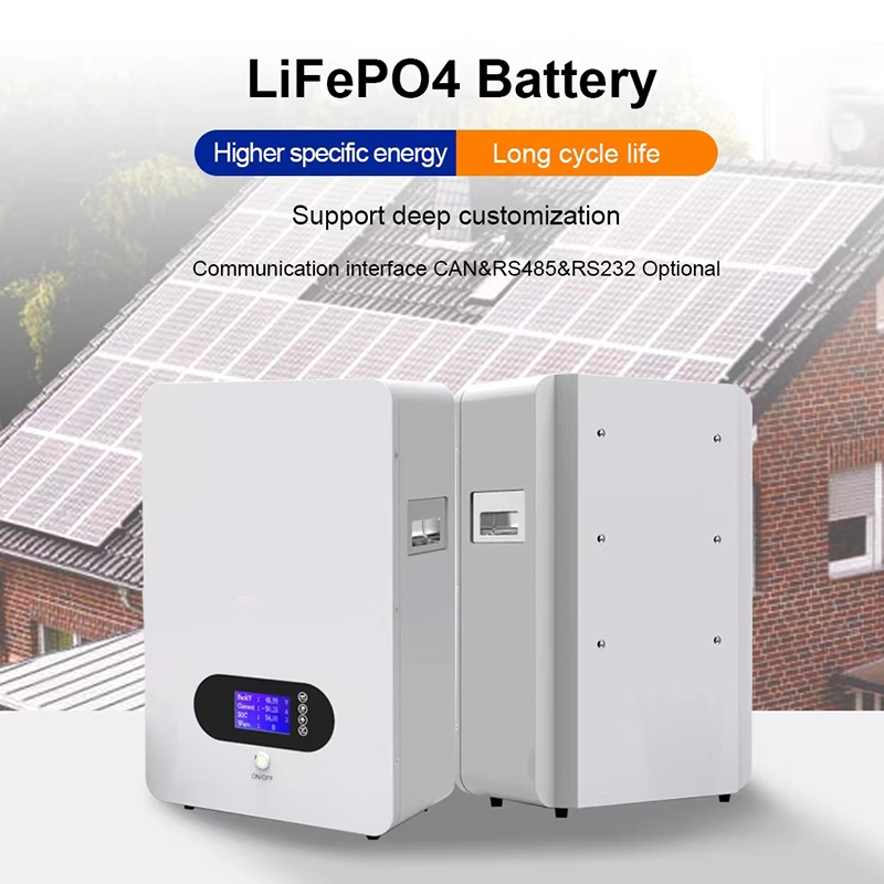 Batteries de stockage d'énergie au lithium-ion montées en mur solaire en gros 48V Power Wall 100ah 200ah LiFePO4