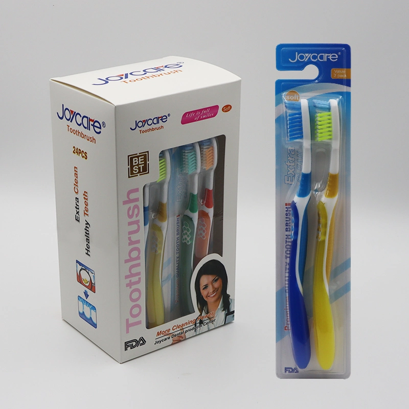 Wholesale/Supplier Cross Action Adult Toothbrush/ Soft Nylon Bristles/Antislip Design Toothbrush