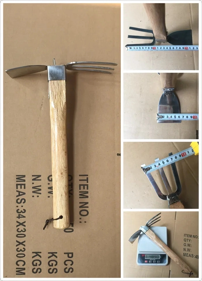 Gabel und Schaufel geformten Stahl mischen Hoe Pick Head Pickaxe Landwirtschaftliche Garten Landwirtschaft Graben Werkzeuge mit Holzgriff Holzgriff Hacke