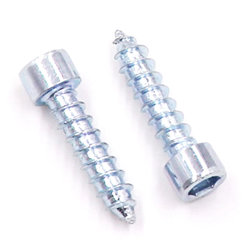 Acero al carbono de alta resistencia en blanco y azul de cabeza cilíndrica de Zinc Tornillos Allen de la cabeza de la Copa Tornillos Allen Tornillo de madera Autorroscantes