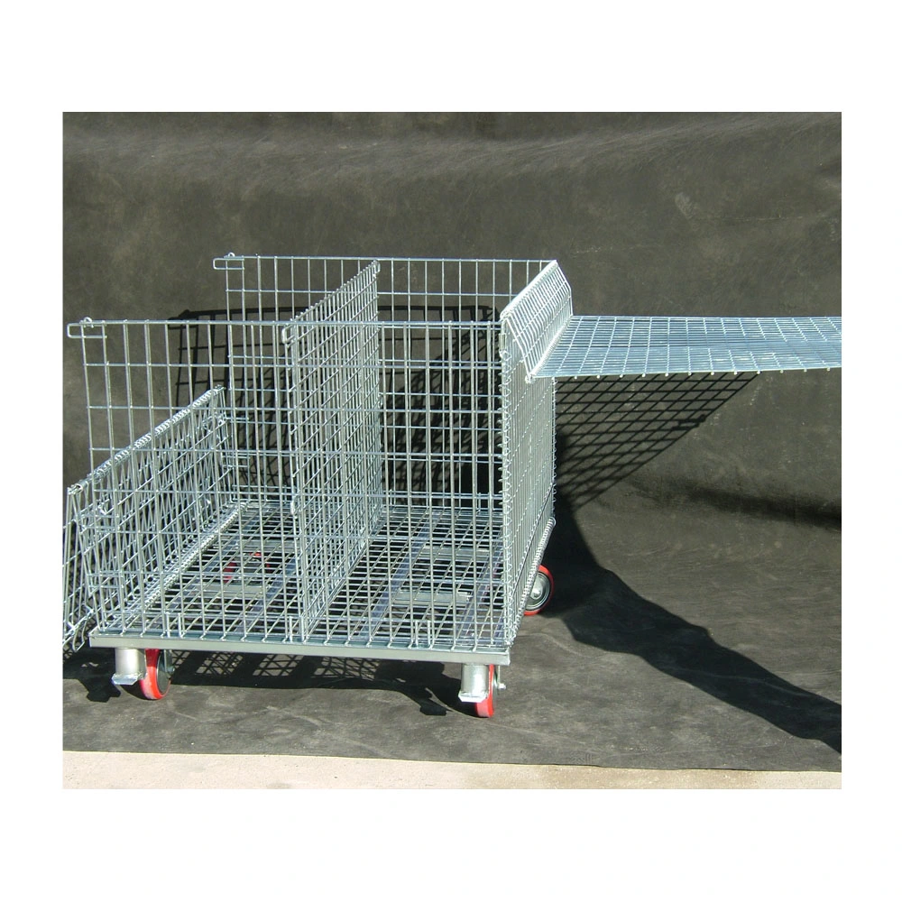 Warehouse Customized Stackable Foldable Steel Wire Mesh Container