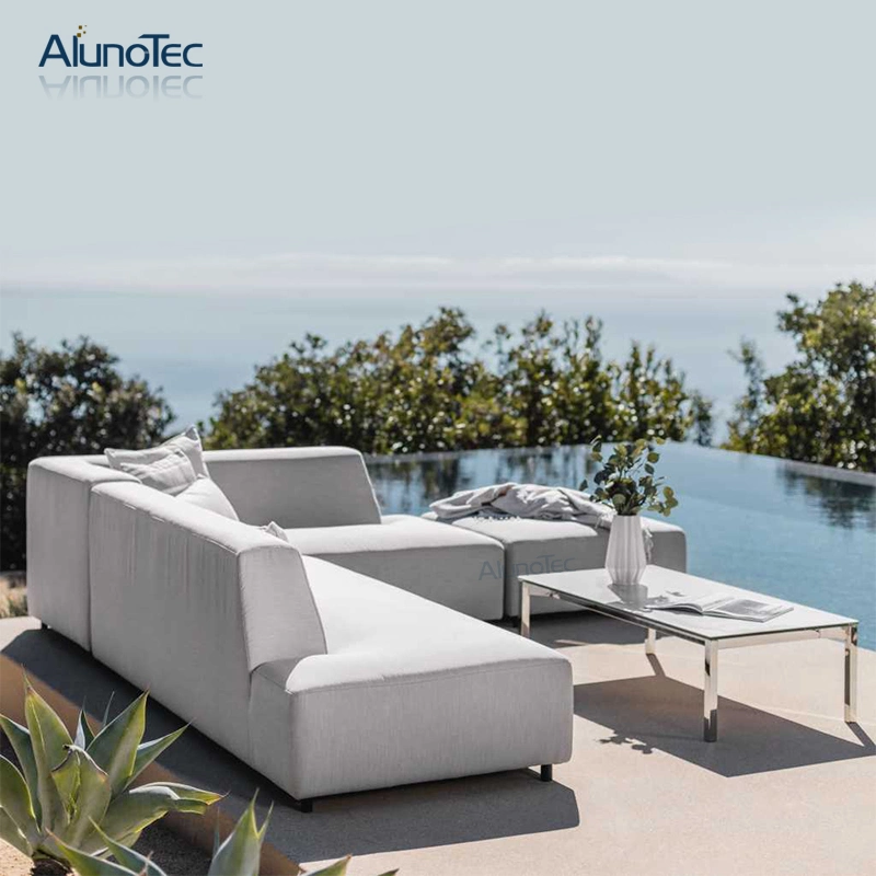 Vente en gros aluminium gris patio canapé-lit causeuse de loisirs Sofas Mobilier de jardin extérieur