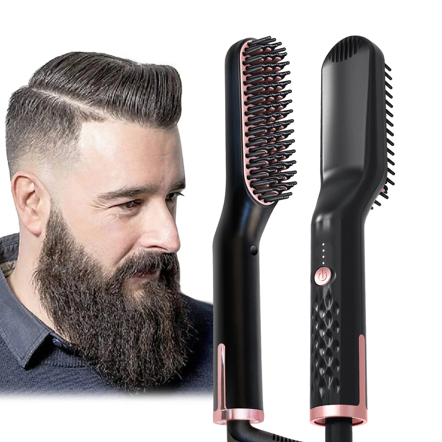 2021 Cheap Wholesale/Supplier Barba Eléctrica Inteligente Plancha Cepillo para hombres