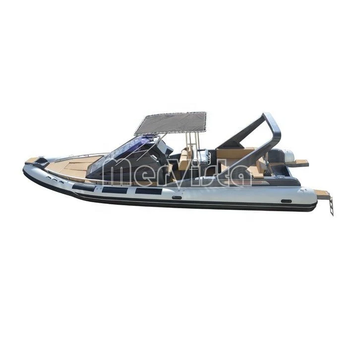 9.6m Rib Boat Hypalon Rigid Luxury Super Yachts with Outboard Motor and T-Top