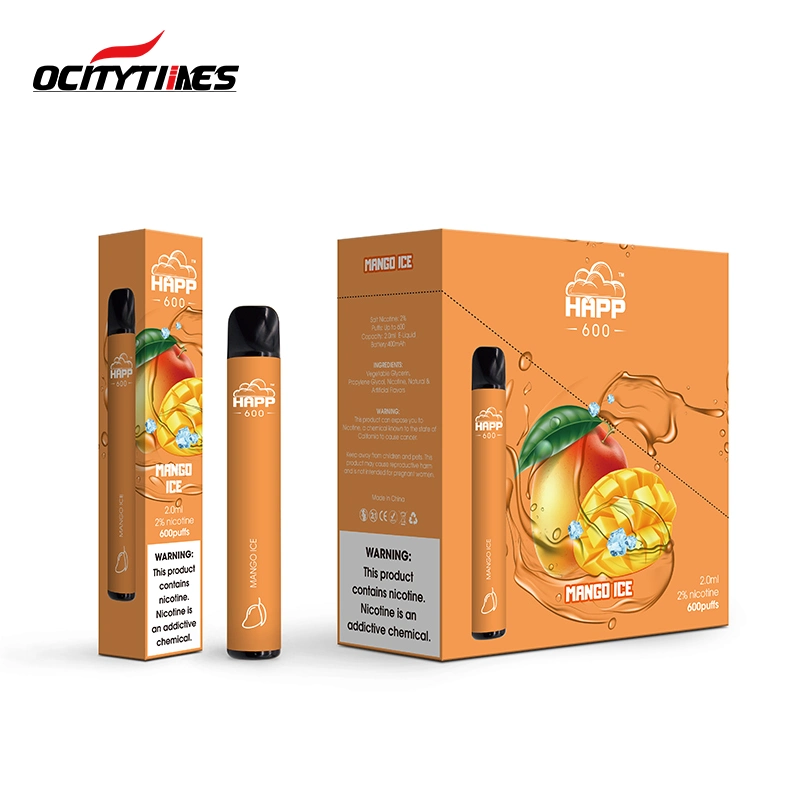 2ml Nicotine Salt Delivery Disposable 1 Pack 600 Puffs Happ 600