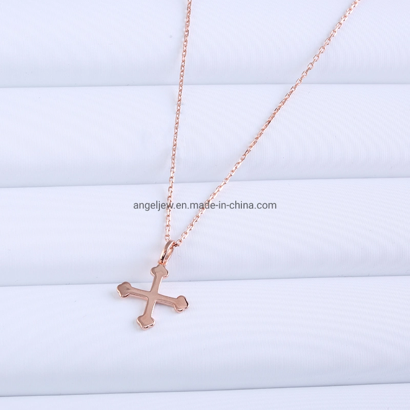 New Design 925 Sterling Silver Cross Elements Simple Metal Fashion Necklace