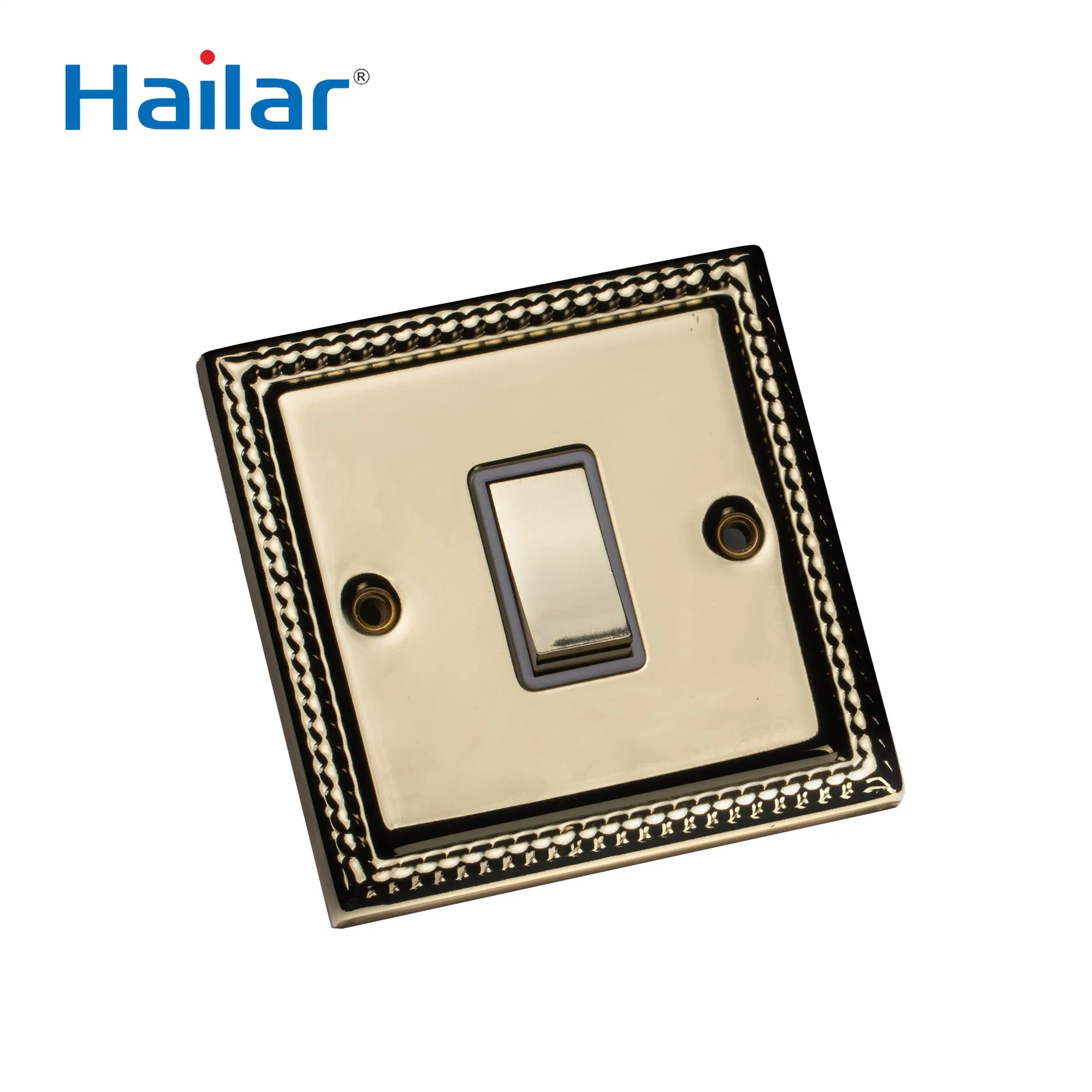 Hailar Polished Brass 1 Gang 1 Way Wall Switch UK